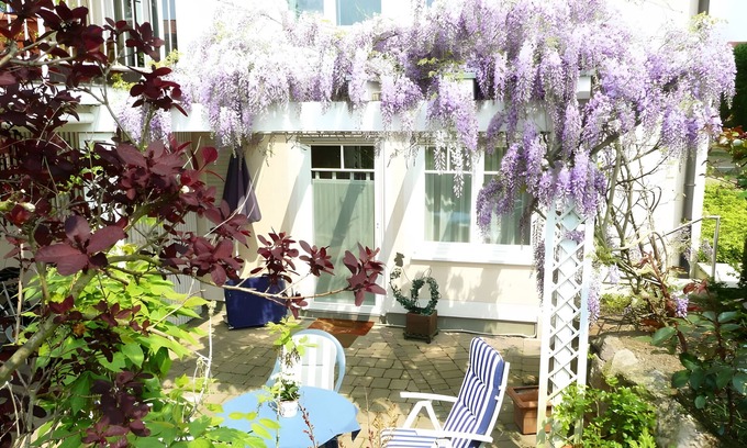 Unteruhldingen Apartamento | Apartamento '1-Zimmer' con terraza privada, jardín compartido y Wi-Fi