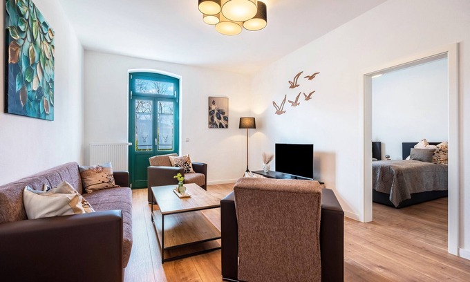 Porschdorf Apartamento | Apartamento '5' con terraza privada, jardín compartido y Wi-Fi