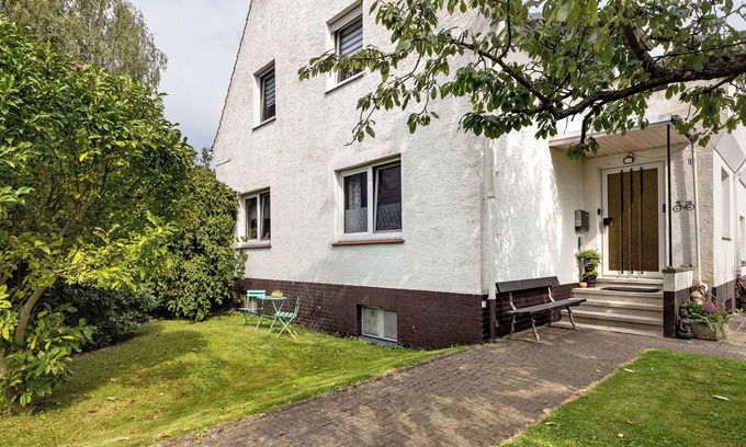 Porta Westfalica Apartamento | Apartamento 'Am Weserradweg' con terraza compartida, jardín privado y Wi-Fi