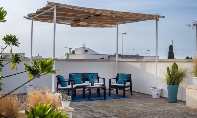 Uggiano la Chiesa Casa | Apartamento 'Appartament Uccio' con terraza compartida, Wi-Fi y aire acondicionado