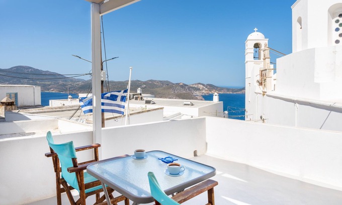 Milos Apartamento | Apartamento 'Betty with Sea View' con vistas al mar, Wi-Fi y aire acondicionado.