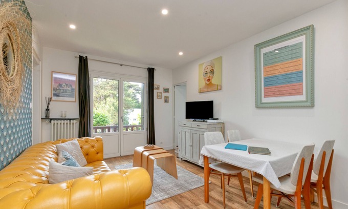 La Baule-Escoublac Apartamento | Apartamento 'Des Dryades, Cosy 60m2' con piscina compartida, balcón y Wi-Fi