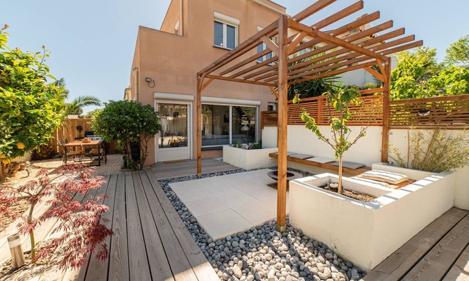 Saint-Cyprien Plage Casa | Apartamento 'Domaine Los Reyes' con vistas al mar, Wi-Fi y aire acondicionado