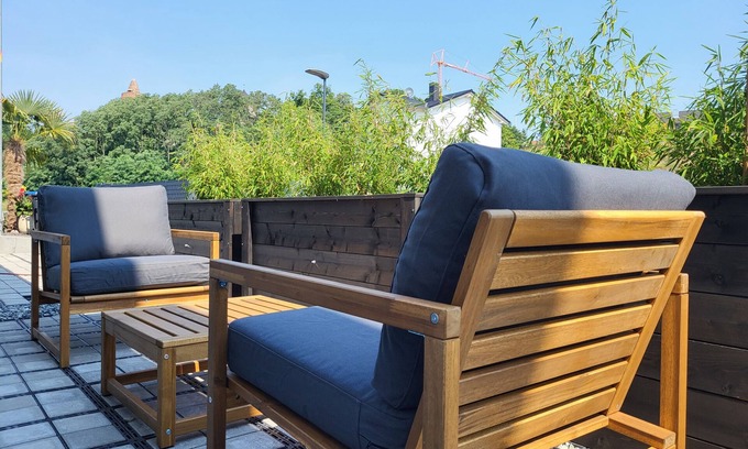 Muldestausee Apartamento | Apartamento 'Ferienwohnung Schlossterrassen 4b' con terraza privada, jardín compartido y Wi-Fi