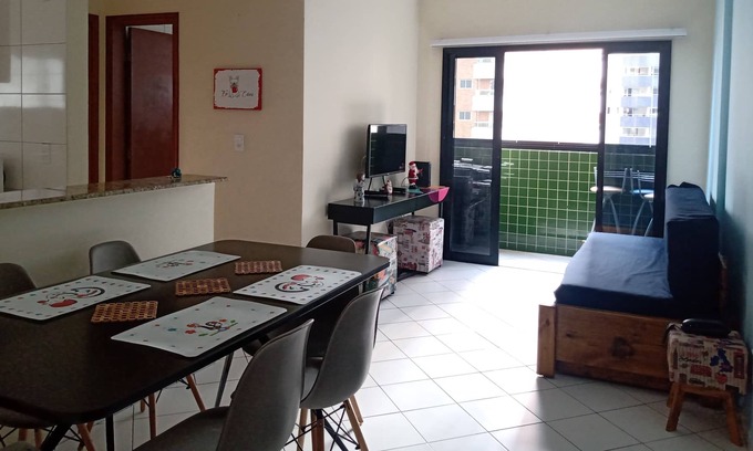 Canto do Forte Apartamento | Apartment in Canto do Forte 3 minutes from the beach with Wi-Fi and Barbecue
