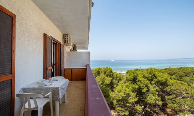 Rivabella Apartamento | Apartamento 'Le Dune Vista Mare' con vistas al mar, balcón y aire acondicionado