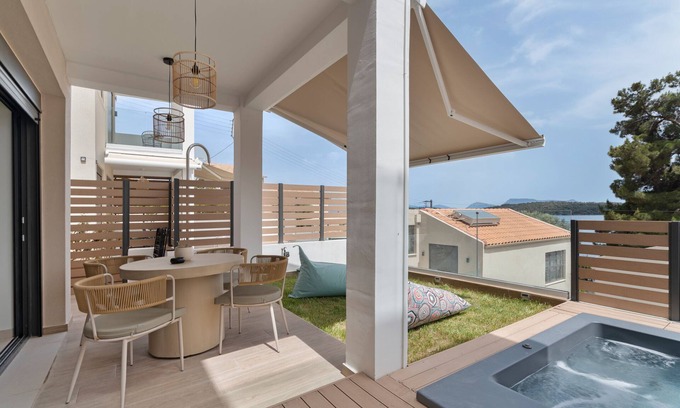 Perigiali Apartamento | Apartamento 'Mella Roa - Ivory' con vistas al mar, Wi-Fi y aire acondicionado.