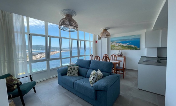 Fisterra Apartamento | Apartamento 'Mirador Playa Ribeira' con vistas al mar, Wi-Fi y aire acondicionado