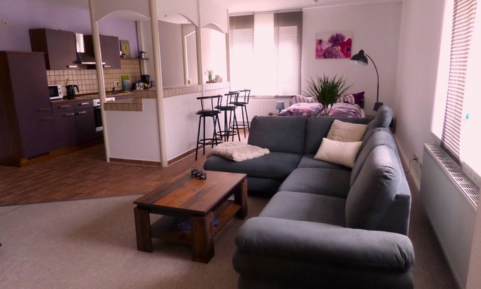 Zahna-Elster Apartamento | Apartamento-Baño para personas con movilidad reducida-Vista a la Ciudad-Ferie...