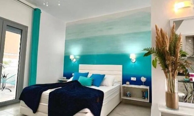 Vlachata Apartamento | Apartamento 'Poseidon Studio 4' con vistas al mar, Wi-Fi y aire acondicionado