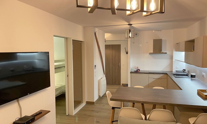 La Mongie Apartamento | Apartamento-Premium-Baño con bañera-Vista a la Montana