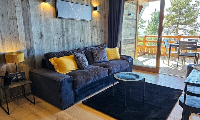 Font-Romeu-Odeillo-Via Apartamento | B-12 T2 Cabine-Apartamento-De Lujo-Habitación con desagüe-Vista a la Montana