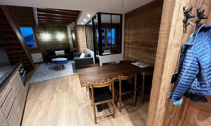 Les Avanchers-Valmorel Apartamento | Appartement Duplex Type Chalet Contemporain, 3 ch 2 Sdb, 6/7pers, Skis aux Pieds