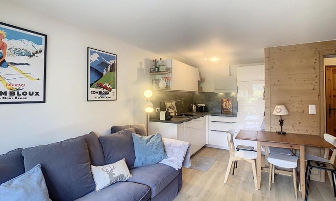 Combloux Apartamento | Appartement 2 pièces + cabine à proximité du village et téléski, cuisine équipée - FR-1-560-89