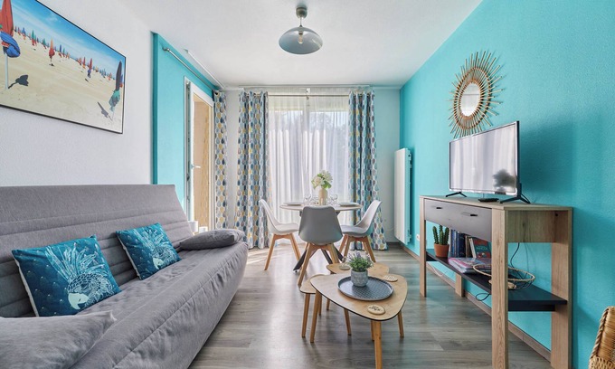 Equemauville Apartamento | Appartement Bleu Turquoise - Welkeys
