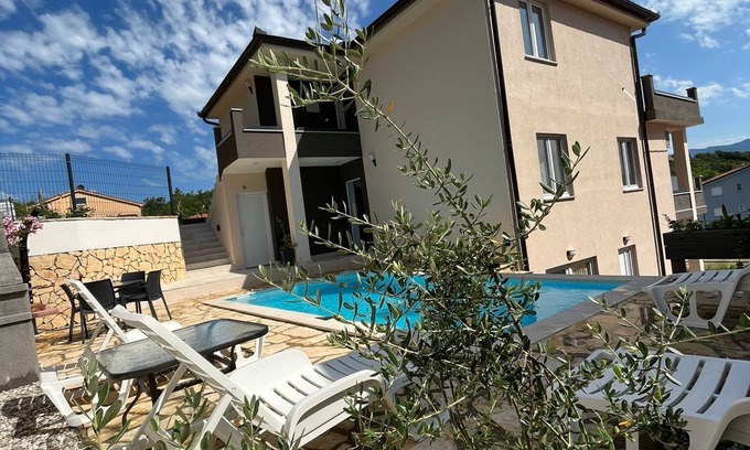 Cizici Apartamento | Appartements für 6-8 Personen mit Pool und Meerblick, Insel Krk