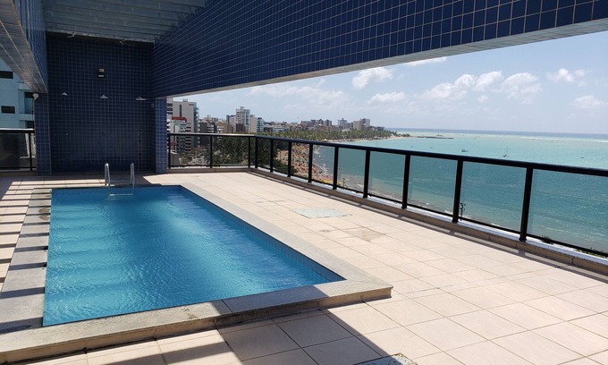 Pajucara Apartamento | TOP APT 2 QTS MAR capacidad para 10 personas ALL acondicionado Sala y habitaciones