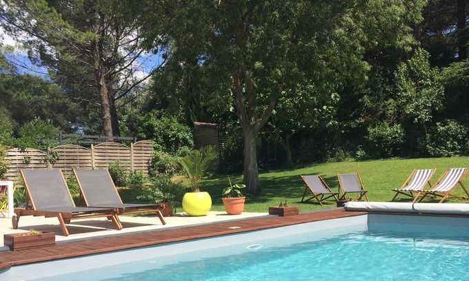 Aiguelongue Villa | Arquitecto diseñado villa de 4 * con piscina en Montpellier (distrito de Aiguelongue)