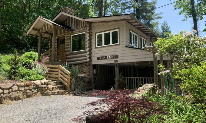 Asheville Cabina | ¡¡Nuevo!! AVL Modern Vintage Cabin Retreat w / vistas a la montaña