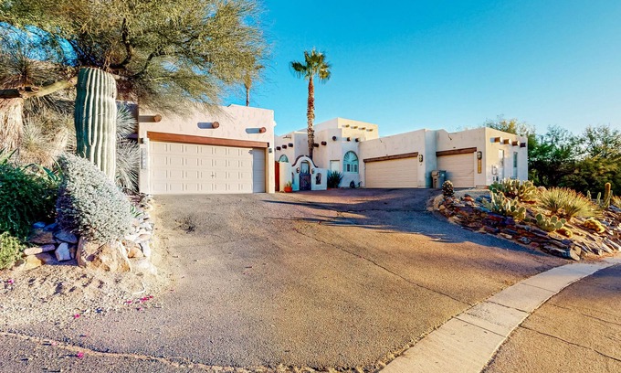 Rancho Villas Casa | Attractive home with private pool, spa, patio, AC, & W/D - near attractions