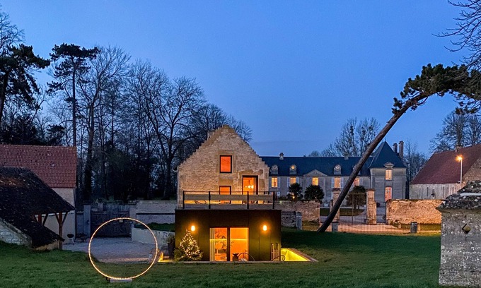 Colomby-Anguerny Cabaña | Au vert l'annexe-Rural-De Lujo-Baño con bañera-Vista al Jardín
