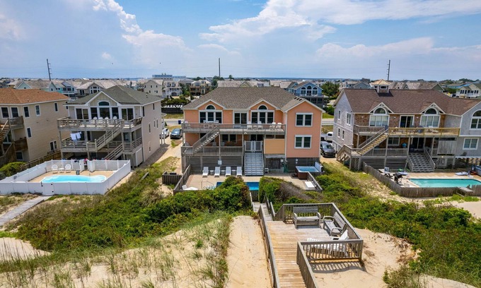 Nags Head Casa | Barefootin'- Oceanfront, private pool, hot tub, pool table, private walkway to the beach!