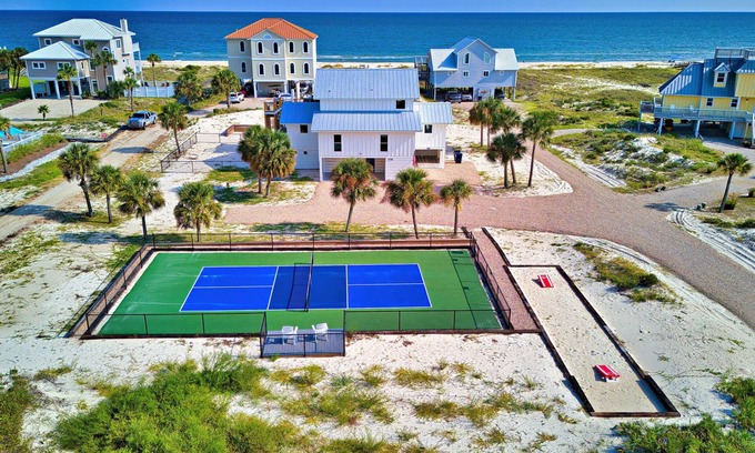 East End Casa | Beach front access, private pickleball court, pool & hot tub, dog-friendly