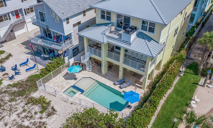 Indian Shores Casa | Beach Front Paradise is a Brand New Construction 7 Bedroom with POOL and Hot tub sleeps 18