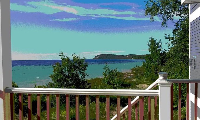 Lake Leelanau Cabaña | Directamente en el lago Mi ~ Vistas de las islas Manitou y la costa de Sleeping Bear