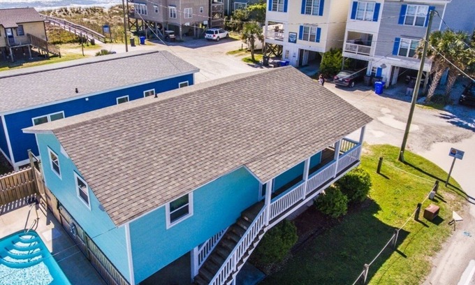 Wilmington Beach Casa | Beach view home in walking distance to public beach access & with private pool..