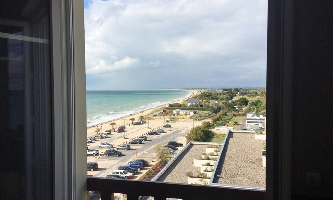Donville-les-Bains Apartamento | ~ Frente a la playa 2 ~ vista y acceso directo al mar * ~ ¤