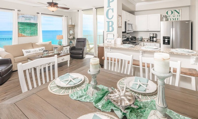 Panama City Beach Condominio | Escape de playa | CONFIGURACIÓN GRATUITA PARA SILLA DE PLAYA / PARAGUAS cerca de PIER PARK | 5 ESTRELLAS