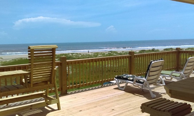 Port Bolivar Casa | Frente a la playa !! ¡Vista espectacular! Cubierta impresionante! Gourment Cocina Mascotas OK