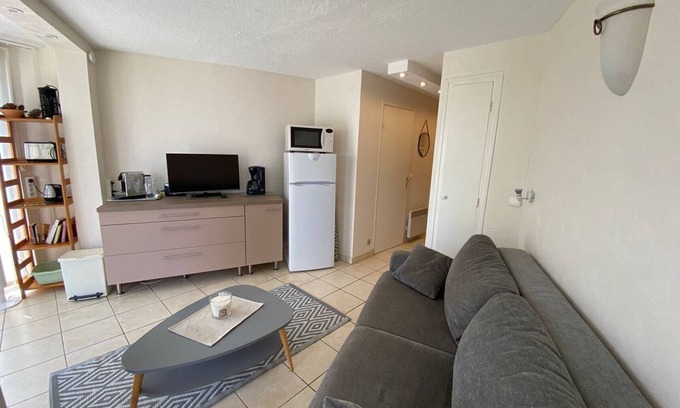 Le Barcares Apartamento | Estudio Cabina 2/4 Plazas a Pie de Playa con Terraza y Comodidades en Port Barcarès