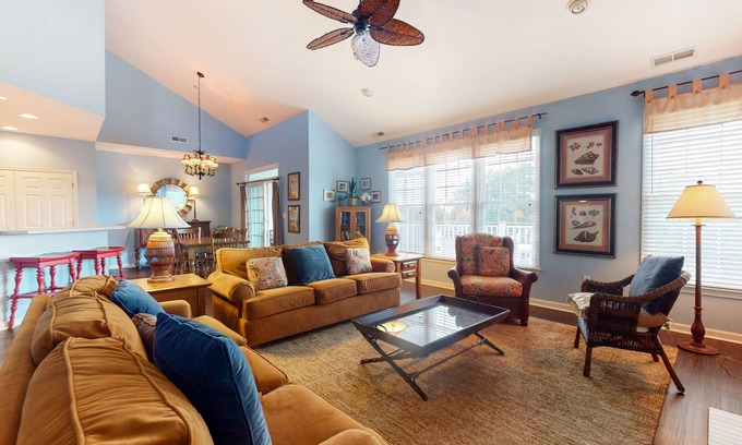 Ocean View Condominio | Bear Trap Dunes 2nd floor condo w/ basketball court, free WiFi, and shared sauna