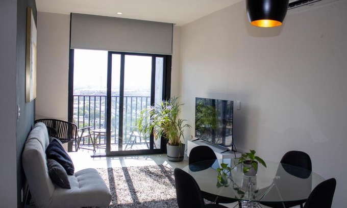 Monterrey Apartamento | Beautiful 2BR Apt, Gym, BBQ, A.C, Arena Mty
