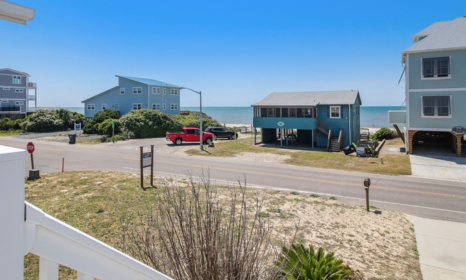 Oak Island Casa | BEAUTIFUL Oak Island OCEAN VIEW home only steps to the BEACH and BOAT LAUNCH!