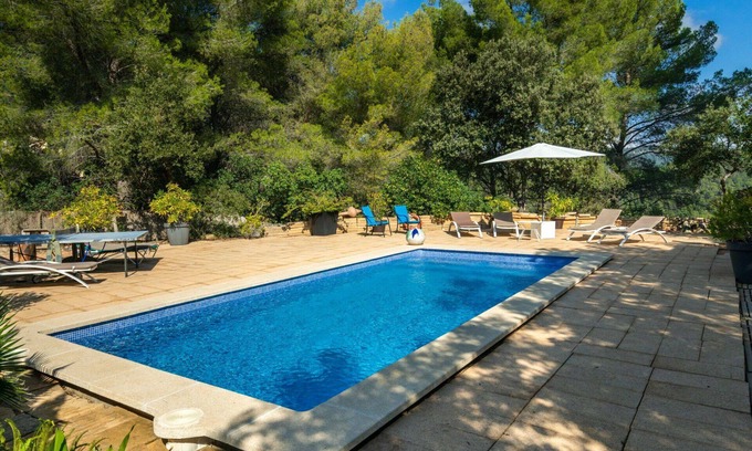 Urbanitzacio Es Verger Casa | Casa de vacaciones privada con A/C, WIFI, piscina privada, TV, patio, vista panorámica
