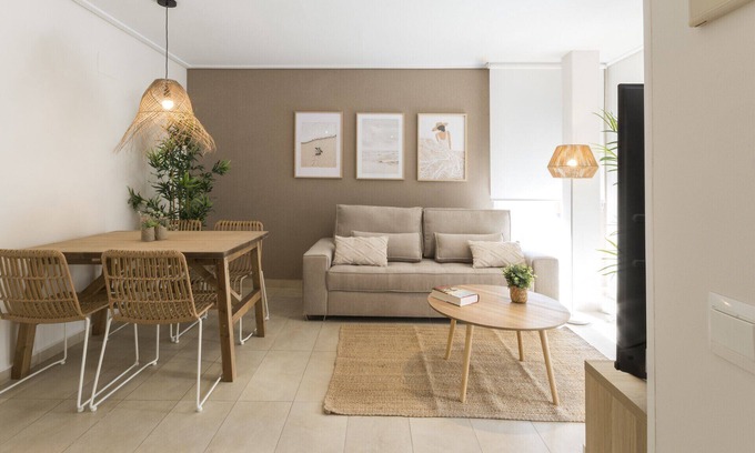 Grao de Gandia Apartamento | Bonito apartamento de 2 dormitorios. Wifi-ALQUILER SOLO FAMILIAS