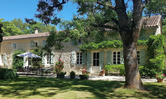 Gondrin Otro | Hermosa casa de piedra con piscina climatizada en campo ondulado