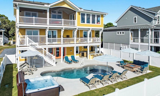 Kitty Hawk Casa | Beautiful Sunshine | 4,450 ft to the beach | Private Pool and Hot Tub