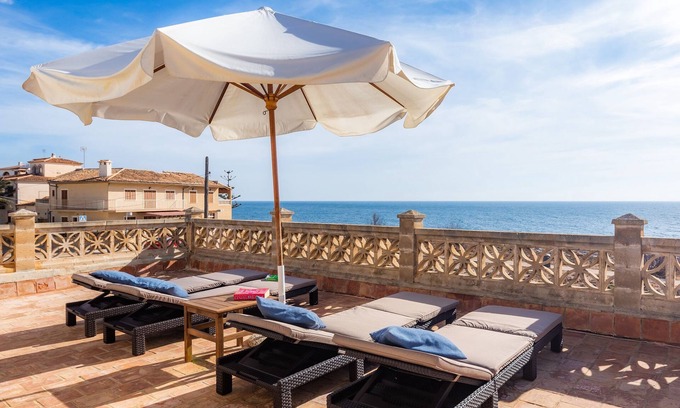S'Illot-Cala Morlanda Casa | Hermosa casa de vacaciones "Can Rosito" con vistas al mar, Wi-Fi, balcón y terraza