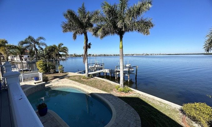 Shore Acres Casa | Beautiful Waterfront Home w/private pool and boat dock!