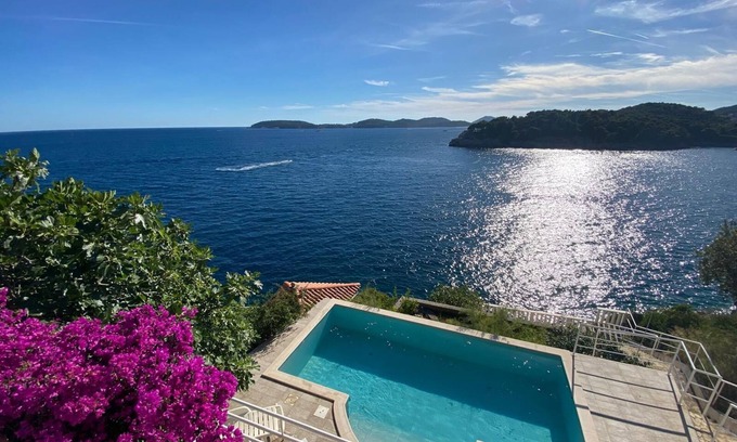 Stikovica Villa | Hermosa villa idílica frente al mar, cerca de Dubrovnik, acceso privado al mar