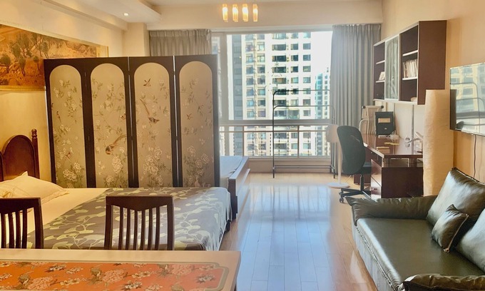 Shuangjing Cama Y Desayuno | Beijing CBD - Studio Apartment Queenbeds
