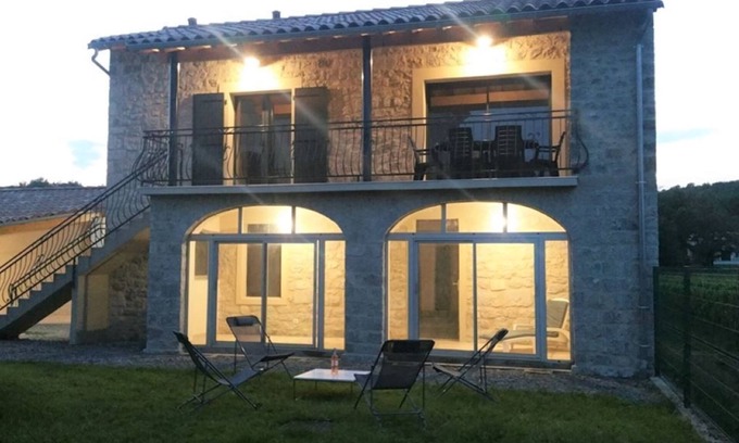 Saint-Alban-sous-Sampzon Casa | Belle Maison en Pierre Avec Jacuzzi