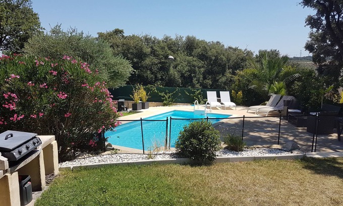 Saint-Paul-et-Valmalle Casa | Belle Villa au Calme Clim + Piscine Sécurisée