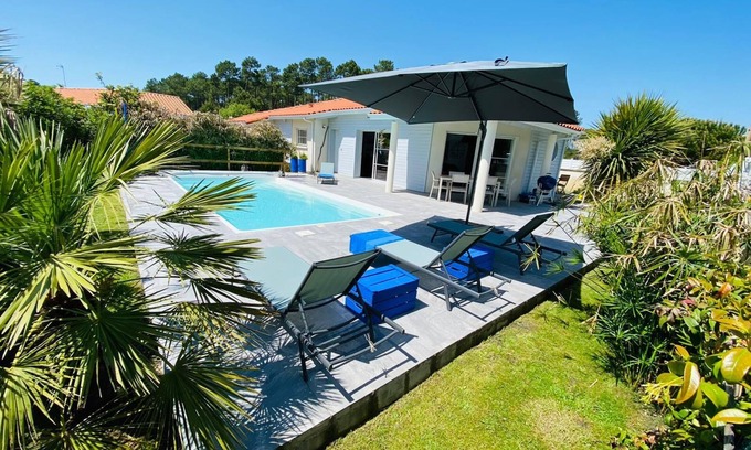 Biscarrosse Villa | Belle Villa Entière 3 Chambres Avec Piscine. Animaux de Compagnie Acceptés