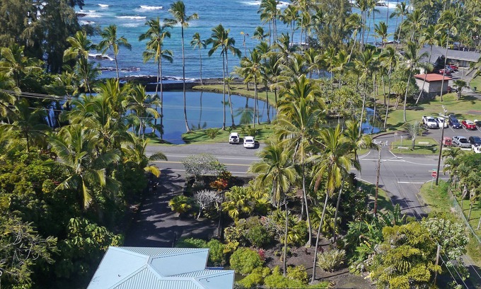Hilo Casa | La mejor ubicación de Hilo. Luxury Ocean Frt, arena negra y tortugas @ Richardsons Beach