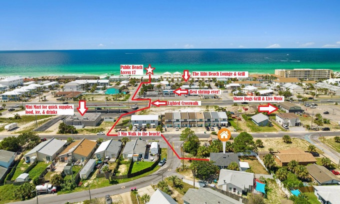 Silver Sands Casa | Best Location in PCB!! Walk to everything. 3 min stroll to beach, food, bars.